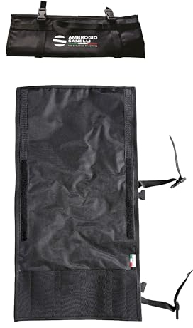 Ambrogio Sanelli, Rolle für Küchenmesser, Tasche für 3 Messer und 1 Zubehör, geeignet für Klingen bis 30 cm, 2 verstellbare Schnallen und Tragegriff, praktisch und sicher, 31,5 x 60 cm