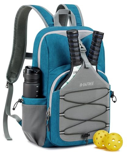 G4Free Bolsa Ligera de Pickleball, Mochila de Pickleball para Mujeres y Hombres, Bolsa de pádel Ajustable, se Adapta a 2 a 4 Palas, Bolsa de Deporte al Aire Libre (Azul Azulado)