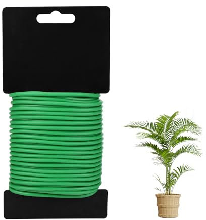 3,5mm x 20m,Alambre Plastificado,Lazos para Plantas, cuerda de alambre verde lazos de torcedura,Alambre Plantas de Jardín, Para Plantas, Arbustos