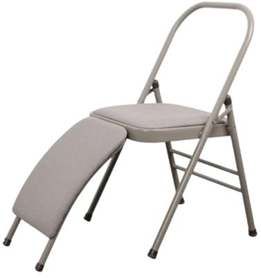 OYWEHECE Yoga-Stuhl, Rückenfreier Klappstuhl – 480 Lb Metall-Rückenbeuger, Lounge-Inversions-Handstand-Trainer – Yoga-Requisiten, Übungsstuhl für Erholsamen Fluss,Grey