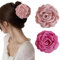 TOFBS Pince Cheveux 2 Pcs Fleur Pince Griffes Colorée Maintien Fort Grandes Antidérapantes Élégantes Accessoires pour Femmes Filles（Rose + rose racine de lotus）