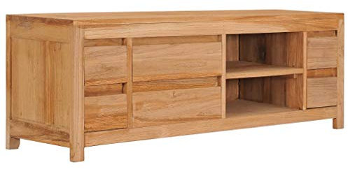 ShGaxin Mueble para TV, Mueble Salon, Mueble TV Salon, Mueble pequeño, Mesa Auxiliar TV, Mesa De Televisión, de Teca Maciza 120x30x40 cm