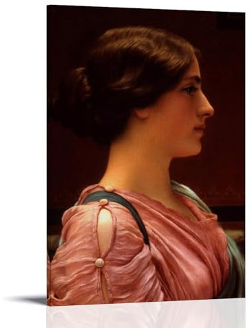 YiQuSoft John Wiliam Godward A Classical Beauty Poster, Wandkunst, Schlafzimmer-Druck, Heimdekoration, hängendes Bild, Leinwand, Gemälde, Rahmen-Stil, 60 x 90 cm