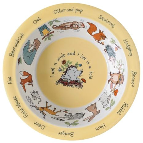 Tyrrell Katz Kids Woodland Theme Bowl in Melamine - Dishwasher Safe Children's Dish Outdoor Dining Tableware Everyday Plate - 16.5 cm
