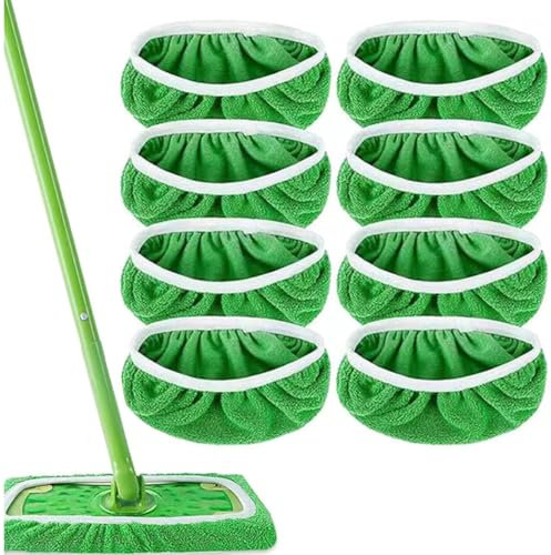 RODISHOMM 8er Set Mikrofaser Wischbezüge Kompatibel mit Swiffer Bodenwischer – Wiederverwendbare Reinigungstücher für Hartböden, Laminat & Parkett – Nass & Trocken verwendbar