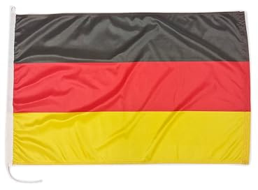 Drapeau de bateau Allemagne de qualité supérieure 60 x 90 cm Poids du tissu - Imprimé robuste avec tricot et boucle Drapeau nautique de 60 x 90 cm (Allemagne)