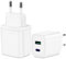 Caricatore Rapido USB-C 65W 2 Porte (USB-A + Type-C) - 2 Pezzi - Ricarica Rapida PD & QC3.0 Compatibile con iPhone, Adattatore Dual Port Compatto