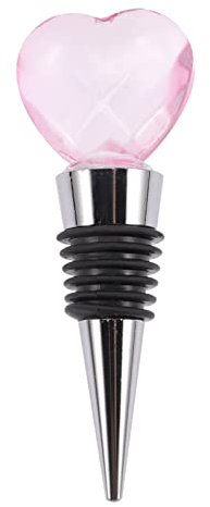 SOLUSTRE Heart Shaped Crystal Wine Stopper Elegant Bottle Sealer for Weddings and Parties Crystal Material and Aromatic