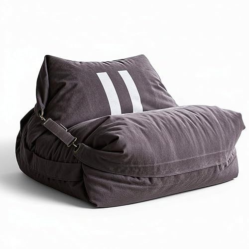 Aiire Moderner Sitzsack Erwachsene XXL - [180x140] Riesen Bean Bag Chair mit Füllung für Deko, Jungen und Kinder - Relaxo Sitzsack Liege Indoor Design - Chill Sessel für Kuschelecke Pause Grau