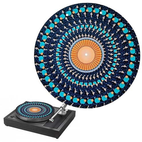 Slipmats Turntable 12 Inch - Optical Illusion Turntable Slipmat, Felt Record Player Slip Mat, Animated Visuals Music Accessories For Collectors Family Art Display Dj Musical Listening Audio Equipment