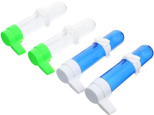 JOINPAYA Fontaine à Eau pour Oiseaux Lot de 4 Bouteilles Automatiques, Plastique Transparent, Accessoires pour Animaux Domestiques, Conçu pour Perroquets et Autres Oiseaux en Cage