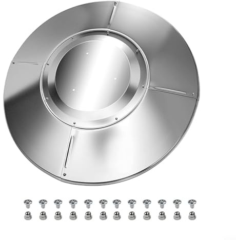 NINMORTH Bouclier réflecteur de chaleur pour chauffages de terrasse, couvercle dôme en aluminium pour chauffage extérieur au gaz, facile à installer, finition argentée (4 + 1)