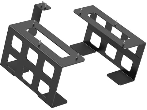 YPBEW Strong Metal Under Desk Shelf for Secure Storage Game Consoles Laptops Tiny Electronic Devices Mount Bracket Space Saving Under Desk Mount
