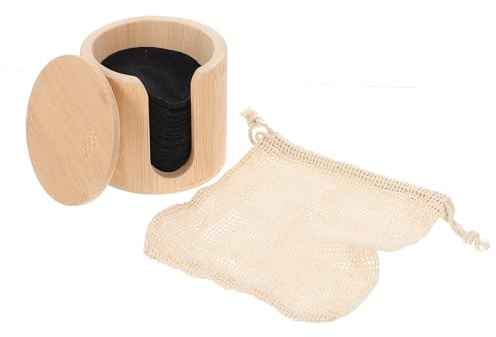 PLAFOPE Disques Démaquillants Noirs Réutilisables en Fibre de Bambou 16 Pièces Lavables Enlever L'excès de Sébum et Nettoyer la Peau Visage Quotidien