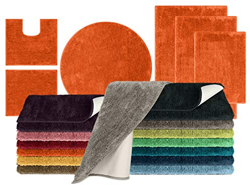 npluseins die extra Streicheleinheit für Ihre Füße in Markenqualität - Mikrofaser Badteppich - erhältlich in 13 modernen Farben und 6 verschiedenen Größen -, Terra, 60 x 100 cm