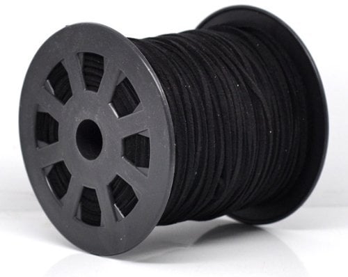 Julz Beads 5m Suede Effect Black Cord 2.5mm Width Velvet Ribbon J13075XH