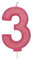 Culpitt Sparkle Number Candles For Cake & Cupcakes, Single Numbers From 0-9, Say Happy Birthday with These Candle Sparklers, Celebrate Birthdays & Anniversaries with Flair - Pink 3