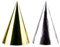 Amscan 9902283 - Partyhüte Golden Wishes im Set, 4 Stück, Höhe 15,5 cm, aus Papier, Kegelform, für Silvester, Karneval, Geburtstag