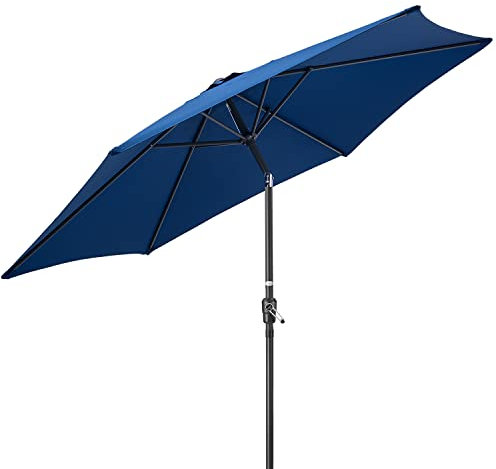 CHRISTOW Tilting Garden Parasol Umbrella UV Protective Polyester Canopy With Crank Handle