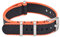 VINBAND NBAND Unisex ZULU Nylon Uhrenarmband mit Edelstahl Silberne Schnalle 22mm Schwarz Orange