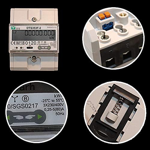 MID-Drehstromzähler 3-Phasen Stromzähler 400V Wirkstrom kVarh Blindstrom RS485-Modbus IR & S0-Schnittstelle ZS6