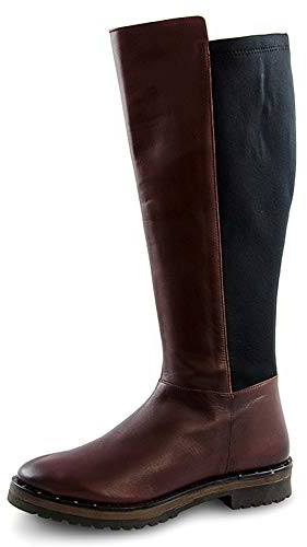 Marc Shoes Macarena, Stivali Alti Donna, Red Cow Crust Stretch Bordo Nero 00895, 42 EU
