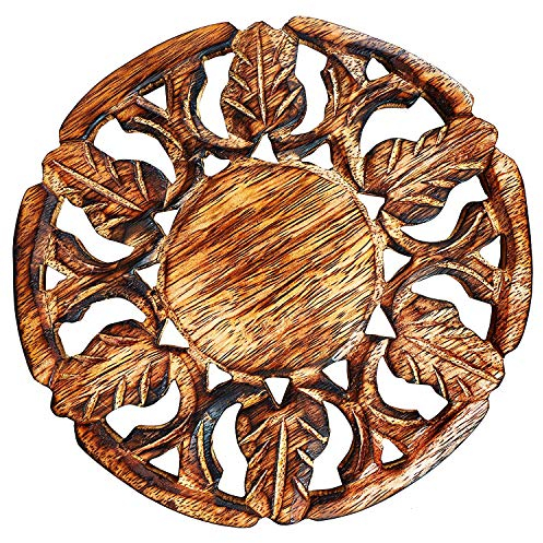 Salvamanteles de Madera Hecho a Mano para Platos Calientes y ollas Soporte para ollas y Platos Calientes para Cocina y Mesa de Comedor, Utensilios de Cocina, Resistente al Calor, 6 Pulgadas