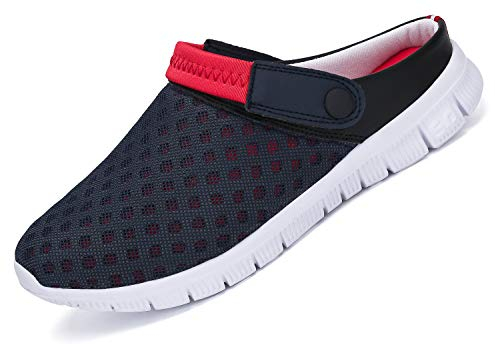 SAGUARO Gartenschuhe Slip On Outdoor Hausschuhe Leichtgewicht Mesh Sommersandalen Freizeitschuhe Rot Gr.42