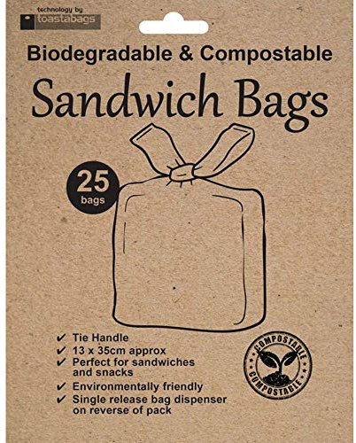 Toastabags Sandwich Bags Biodegradable & COMPOSTABLE, 25 Bags