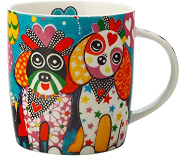 Maxwell & Williams Love Hearts Tazza in Porcellana Dipinta con Animali, Motivo “Tanto Amore”, Confezione Regalo, Colore Azzurro, 370 ml