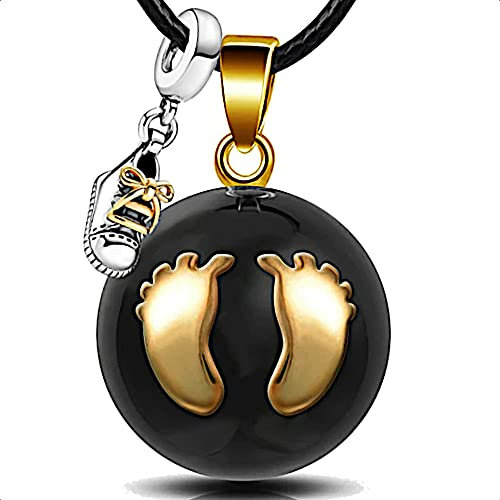 ICOOM Bola de grossesse avec Cordon et Grelot Collier pour Femme Enceinte clochette Pendentif harmony ball Appeleur d’anges Bijou musicale Carillon Boule pour Maternité Cadeau
