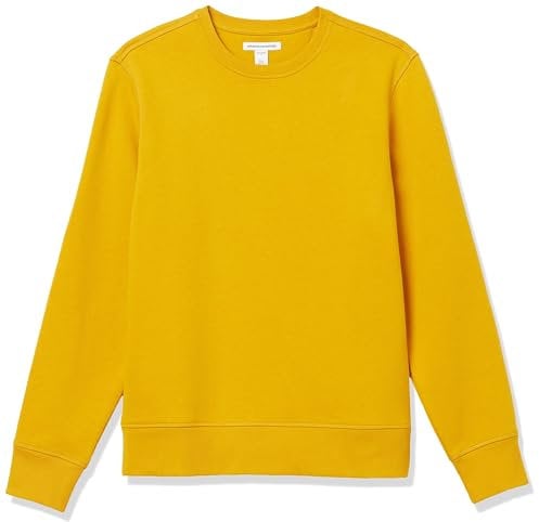 Amazon Essentials Men's Fleece Crew Neck Sweatshirt (Available in Big & Tall), Gold, S