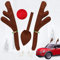 Qhui Rentier Auto Weihnachtsdekor, Weihnachtsdeko Auto mit Rentiergeweihe Braunes Schwanz Rote Nase und Weihnachtenaufkleber Elche, Rentier Deko Weihnachten Rudolf für Truck Van SUV