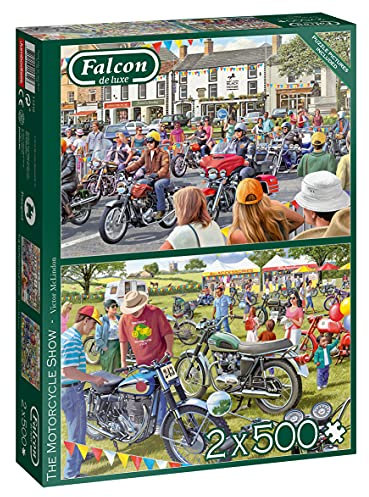 Jumbo, Falcon de luxe - The Motorcycle Show, Jigsaw Puzzles for Adults, 2 x 500 Piece