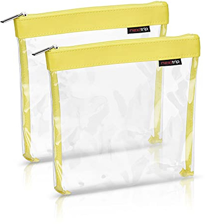 nex|trip Kulturbeutel Transparent für Flüssigkeiten Handgepäck - Kosmetiktasche durchsichtig für Flugzeug - Reiseset Kosmetik Beutel
