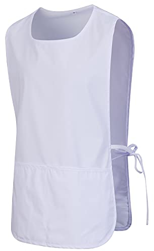 MISEMIYA - Delantal Limpieza Uniforme Laboral CLINICA MÉDICOS Limpieza Veterinaria Sanitarios HOSTELERÍA- Ref.868 - L, Blanco 68