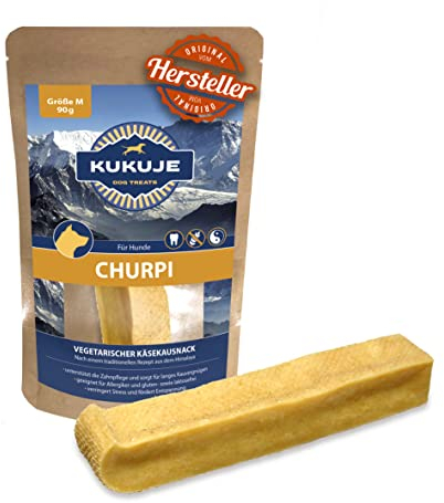 Kukuje Churpi 90 g- Das Stück Himalaya für deinen Hund - Kauknochen aus Hartkäse Käseknochen Kauspielzeug Kaustange Hundekäse