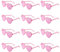 FUNUPUP 12 Paia Occhiali da Sole a Forma di Cuore Occhiali da Festa Senza Montatura per le Donne (Rosa)