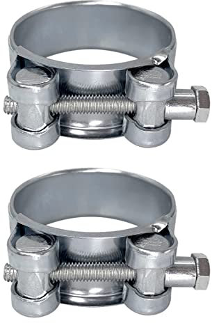 SKIR'CO Lot de 2 colliers de serrage renforcés 48-51 mm en acier galvanisé, tube réglable et collier de serrage (2 pièces)