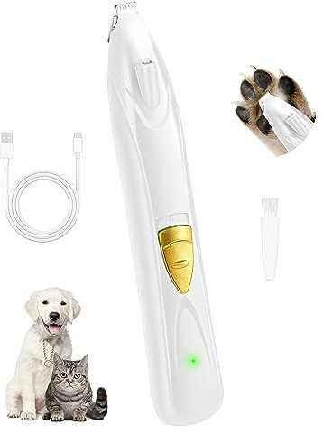 LEYOUFU Tondeuse pour chien pour toilettage, kit de toilettage sans fil pour petits chiens avec lumière LED, tondeuse rechargeable à faible bruit pour toilettage des poils d'animaux autour des pattes,