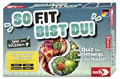 noris 606011619 So fit bist du, der Familien-Spielspaß für Zuhause oder unterwegs, für 1-6 Spieler ab 8 Jahren