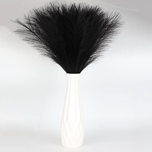 Fiori artificiali, erba di pampa, 40 pezzi, colore: nero, finta pianta di seta, per decorazione di nozze, centrotavola per tavolo, bouquet da sposa, composizioni floreali fai da te (42 cm)