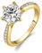 JewelryPalace Klassisch 2ct Rundschliff Moissanite Solitär Promise Ring Damen, Verlobungsring Damenring Ringe Silber 925 mit Stein für Frauen, Simulierte Diamant Jubiläum Eheringe Vergoldet 57