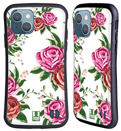 Head Case Designs Rose Flower Power Cover Ibrida Compatibile con Apple iPhone 13