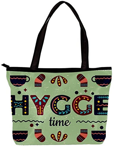 Hygge Time Tragetasche für Damen, Grün, Mehrfarbig