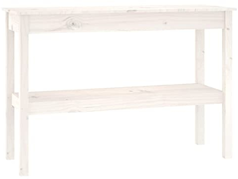 vidaXL Konsolentisch Weiß 110x40x75 cm Massivholz Kiefer