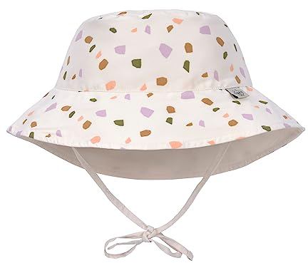 LÄSSIG Baby Kinder Sonnenhut Strandhut Sommerhut Sonnenschutz Kinderhut Babymütze wendbar atmungsaktiv UV-Schutz 80/Sun Protection Bucket Hat Pebbles, multicolor/milky, 07-18 Monate, Größe: 46/49