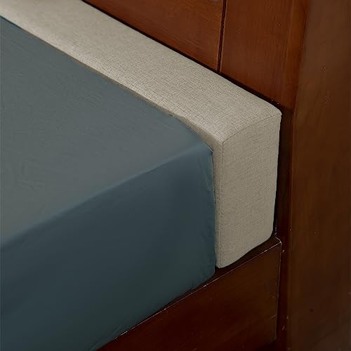 NENIUX Bettspaltfüller in individueller Größe, Abdeckung zwischen Fußteil oder Bettwand, Bettschutz, Matratzenverlängerung, Kopfteilkissen, abnehmbare Armlehnenkissen für Sofa, 220 x 12 x 20 cm, Beige