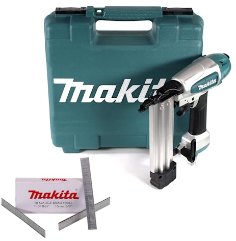 Makita AF 506 Druckluft Stauchkopfnagler 15-50mm 4,3-8,3bar + 5000x Stauchkopfnagel 15mm galvanisiert + Koffer