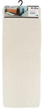 LiKeKa® Badezimmerteppich, Weiche Badematte rutschfest & Maschinenwaschbar – Wasserabsorbierender Badteppich mit Memory Foam&Mikrofaser aus Polyester, Badvorleger 45x120 cm (Natural)